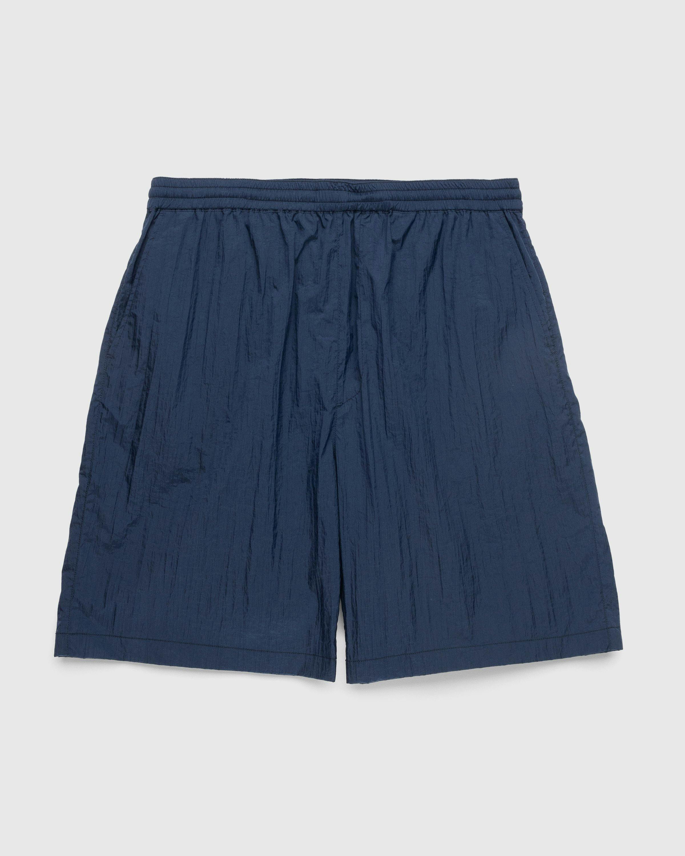 Highsnobiety - Texture Nylon Mid Length Elastic Shorts Midnight blue - Clothing - Blue - Image 1